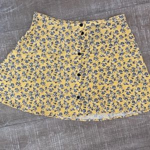 Yellow floral mini skirt